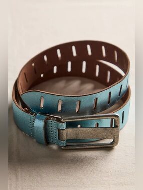 914.FREE PEOPLE We The Free Metallic Jona Belt in Icicle Metallic Sz S/M NWT $48